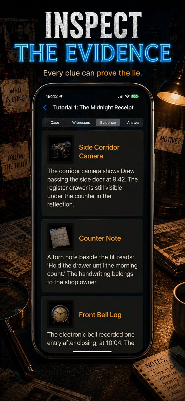 Inspect the evidence screenshot from Liar Logic
